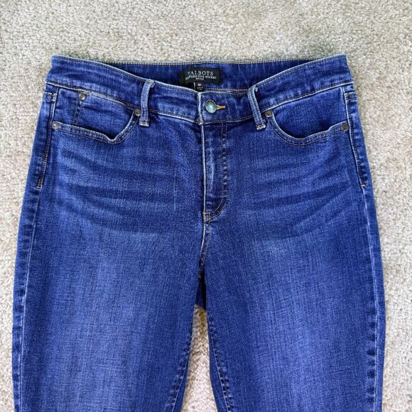 Talbots Petites Flawless Womens Crop Jeans Sz 8P Blue Mid Rise 30x23 E634 - Picture 2 of 13